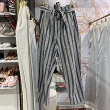 Load image into Gallery viewer, Madewell | Women's Blue and Cream Stripe Paperbag Waist Pants | Size: 0
