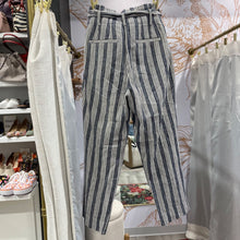Load image into Gallery viewer, Madewell | Women's Blue and Cream Stripe Paperbag Waist Pants | Size: 0
