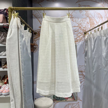 Load image into Gallery viewer, Beulah Style | Women's Cream Eyelet Midi Flare Skirt | Size: S
