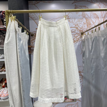 Load image into Gallery viewer, Beulah Style | Women's Cream Eyelet Midi Flare Skirt | Size: S
