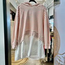 Load image into Gallery viewer, Anthropologie | Women's Pilcro Pink and White Stripe Tunic Top | Size: L
