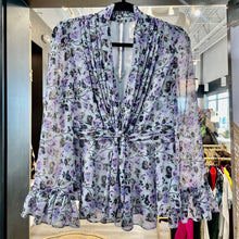 Load image into Gallery viewer, 5 A 7 | Women's Blue and Purple Floral Long Sleeve Blouse | Size: S
