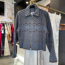 Load image into Gallery viewer, Wooded River | Women's Blue and Brown Wool Blend Jacket | Size: S (some wear on zipper paint)
