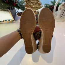 Load image into Gallery viewer, Tory Burch Women’s Green Leather Ankle Strap Espadrille Wedge Sandal – Size 10 | Classic Summer Style | SAVOUR Clothing

