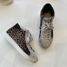 Load image into Gallery viewer, Air &amp; Grace | Women's Gray and Animal Print High Top Trainer Sneakers | Size: 38
