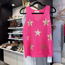 Load image into Gallery viewer, AMOLI | Women&#39;s Hot Pink with Gold Star Sweater Tank | Size: S/M
