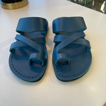 Load image into Gallery viewer, Camel | Women's Blue Leather Slip On Sandals | Size: 36
