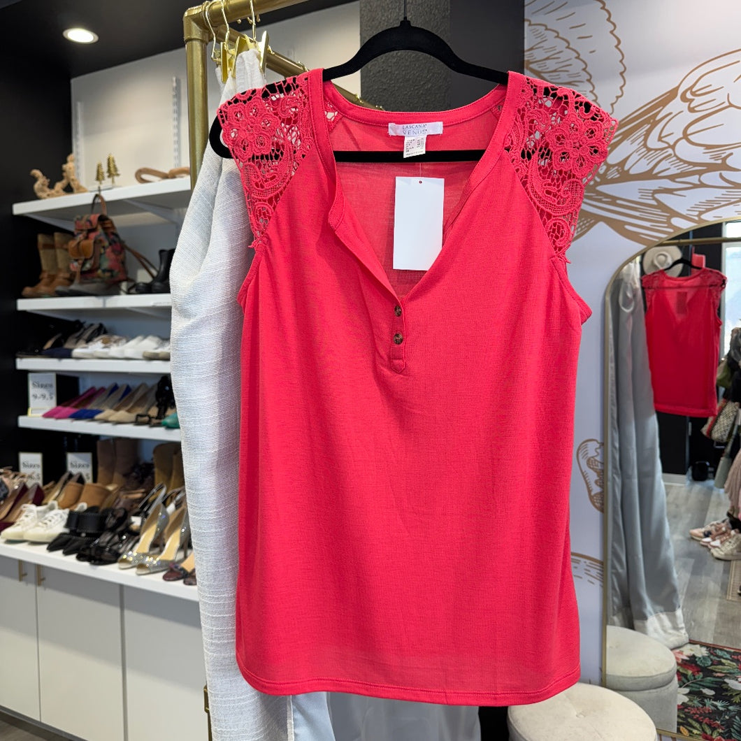 Lascana | Women's Pink Cotton Blend Top with Knit Sleeves | Size: M