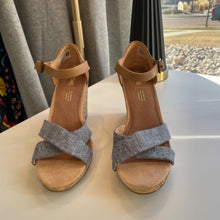 Load image into Gallery viewer, Toms | Women's Denim and Cork Wedge Sandals | Size: 9.5

