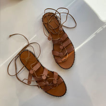 Load image into Gallery viewer, J. Crew | Women's Brown Leather Stud Wrap Sandals | Size: 8.5
