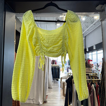 Load image into Gallery viewer, Sophie Rue | Women&#39;s Bright Yellow Smock Long Sleeve Crop Top | Size: S
