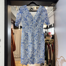 Load image into Gallery viewer, Antonio Melani | Women&#39;s Blue and White Lace Shift Dress | Size: 2
