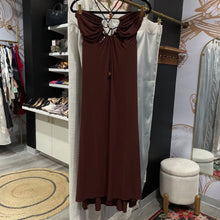 Load image into Gallery viewer, A.L.C. | Women's Brown Mesh and Bead Cut Out Maxi Dress | Size: S
