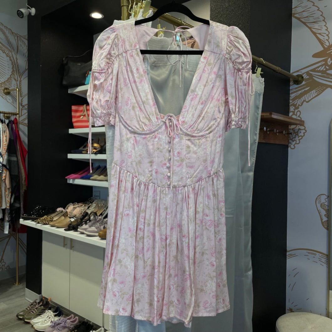 for love and lemons pink silk dress For Love & Lemons