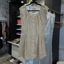 Load image into Gallery viewer, Frankies Bikinis X Bella | Women's Tan and White Checker Mini Dress | Size: M

