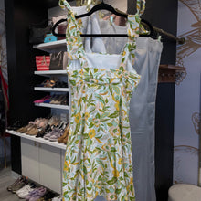 Load image into Gallery viewer, Zara | Women's Green and Yellow Floral Print Mini Dress | Size: S
