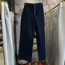 Load image into Gallery viewer, Lands' End | Women's Blue Dark Wash Pocket Front Wide Leg Jeans | Size: 6
