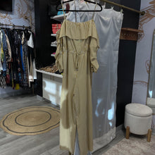 Load image into Gallery viewer, Jealous Tomato | Women's Yellow and White Stripe Jumpsuit | Size: M
