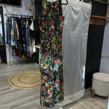 Load image into Gallery viewer, Betsy Adam | Women's Black and Floral Printed Ruffle Maxi Dress | Size: 10
