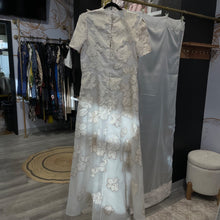 Load image into Gallery viewer, Teri John | Women's Cream and Gold Foral Formal Dress | Size: 12
