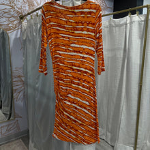 Load image into Gallery viewer, Fever | Women's Orange and White Tiger Stripe Long Sleeve Dress | Size: M
