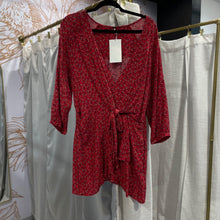 Load image into Gallery viewer, Free People | Women's Red and Yellow Floral Print Long Sleeve Dress | Size: L

