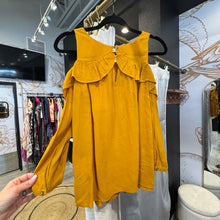 Load image into Gallery viewer, Anthropologie | Women's Yellow Cold Shoulder Blouse | Size: 6

