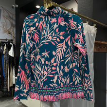 Load image into Gallery viewer, Lily Pulitzer | Women's Turquoise and Pink Floral Print Pull Over Top | Size: M
