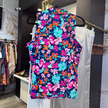 Load image into Gallery viewer, Aryeh | Women's Blue and Pink Floral Athletic Sleeveless Top | Size: L
