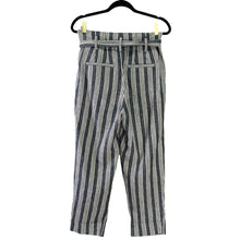 Load image into Gallery viewer, Madewell | Women's Blue and Cream Stripe Paperbag Waist Pants | Size: 0
