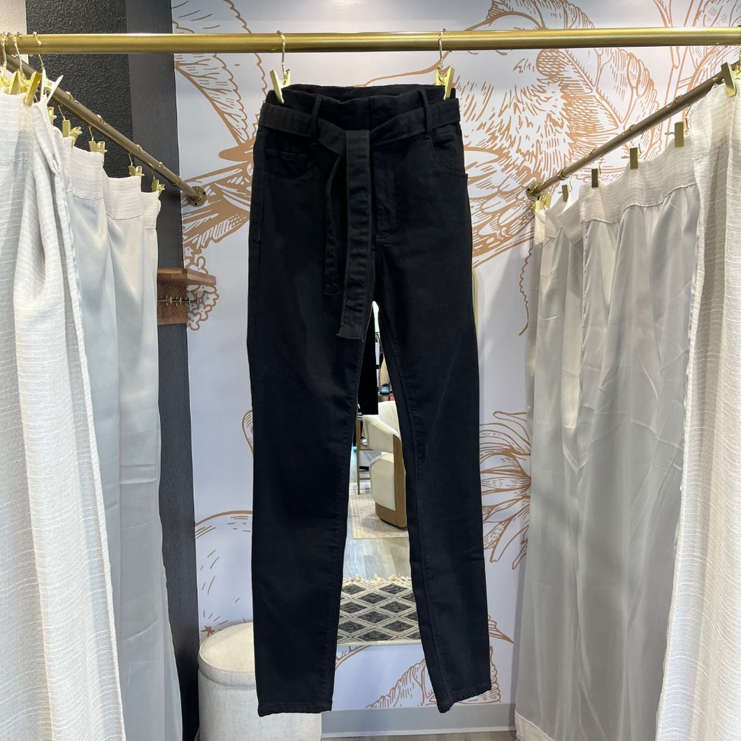 Black Orchid | Women's Black Denim Pants with Belt | Size: 26