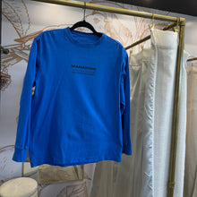 Load image into Gallery viewer, Maharishi women’s blue 100% cotton long sleeve t-shirt size S
