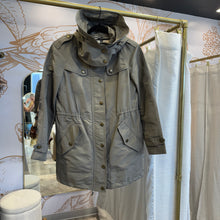 Load image into Gallery viewer, Burberry | Women's Green BRIT Nylon Hooded Coat | Size: XS
