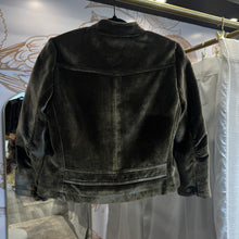 Load image into Gallery viewer, Rebecca Taylor | Women's Green Velvet Moto Jacket | Size: 6
