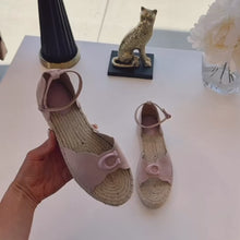 Load and play video in Gallery viewer, Coach Pink Platform Sandals Size 6.5 | Signature Summer Style | Savour Clothing

