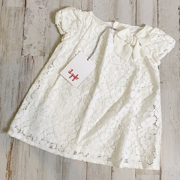 Il Gufo | Girls Ivory Lace Tunic with Bow with Tags | Size: 6M