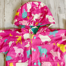 Load image into Gallery viewer, Hatley | Girls Pink Farm Animals Rain Coat | Size: 6-12 M
