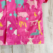 Load image into Gallery viewer, Hatley | Girls Pink Farm Animals Rain Coat | Size: 6-12 M
