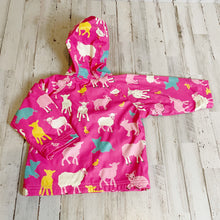 Load image into Gallery viewer, Hatley | Girls Pink Farm Animals Rain Coat | Size: 6-12 M
