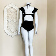 Load image into Gallery viewer, 6 Shore Road | Black Pacific Coast One Piece Ruffle Top Swimsuit | Size: 6
