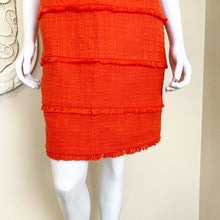 Load image into Gallery viewer, J. Crew | Women&#39;s Scarlet Red Fringy Tweed Sheath Dress with Tags | Size: 2

