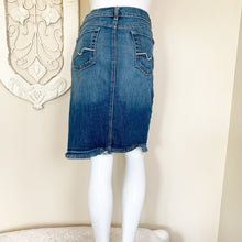 Load image into Gallery viewer, 7 For All Mankind | Women&#39;s Split Front Raw Denim Roxy Skirt | Size: 30
