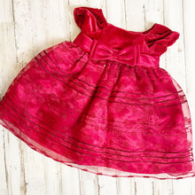 Load image into Gallery viewer, Sweet Heart Rose | Red Velvet and Tulle Dress | Size: 24M

