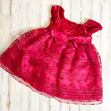 Load image into Gallery viewer, Sweet Heart Rose | Red Velvet and Tulle Dress | Size: 24M
