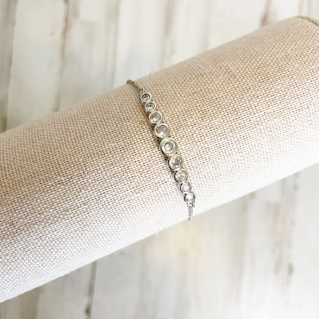 Kate Spade | Women's Silver and Crystal Curved Bracelet