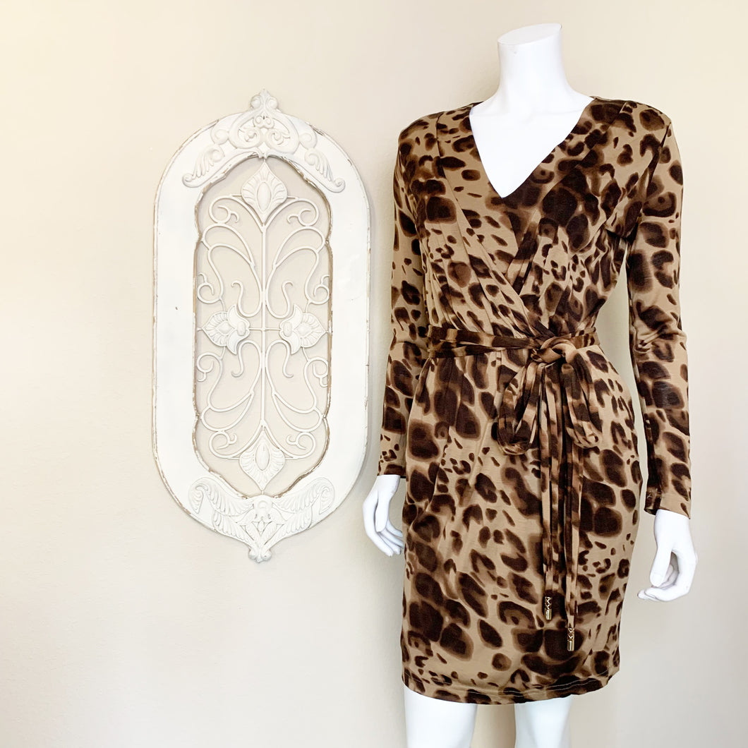 Rena Lange | Women's Brown Leopard Print Dress | Size: 10
