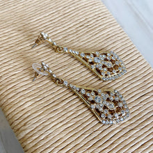Load image into Gallery viewer, Women&#39;s Gold Rhinestone Arabesque Earrings
