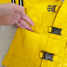 Load image into Gallery viewer, Old Navy | Boy&#39;s Yellow Fireman Rain Jacket with Hood | Size: 12-18m
