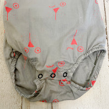 Load image into Gallery viewer, Picnik | Girls Gray and Orange Animal Face Tie Back Bodysuit | Size: 6M
