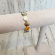 Load image into Gallery viewer, Women&#39;s Faux Gold and Stone Stretch Bracelet
